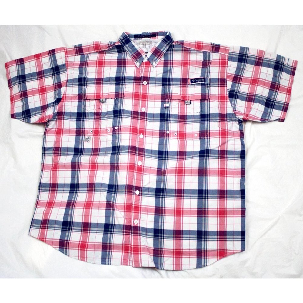Columbia PFG Mens Short Sleeve Button Front Vented - Picture 1 of 6